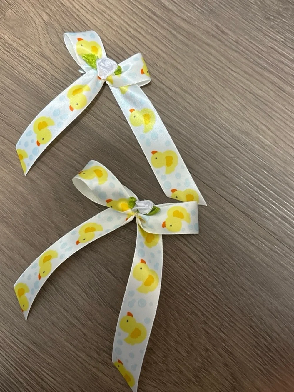 Yellow Duck Ribbon Hair Bows for Kids by